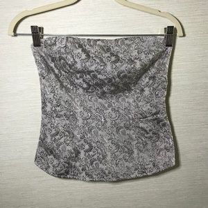 The Limited Cropped Tube Top Silver Sz XS